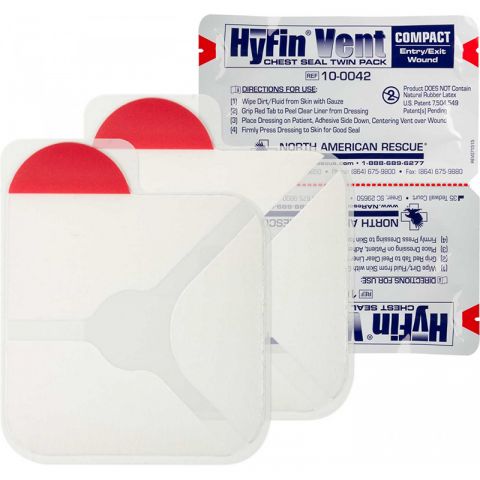 North American Rescue HyFin Vent Compact Chest Seal Twin Pack