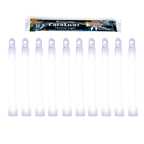 High Intensity White, 30 minutes, Cyalume Lightsticks
