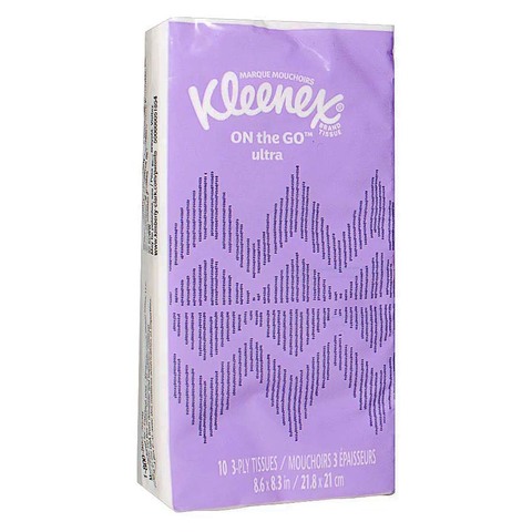 On The Go Packs Facial Tissues, 3-Ply, White, 30 Sheets/Pack